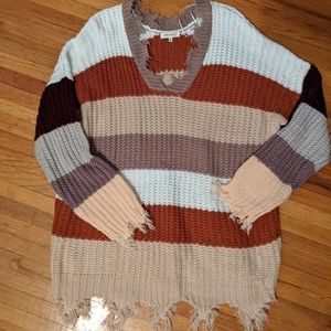 Striped VNeck Sweater